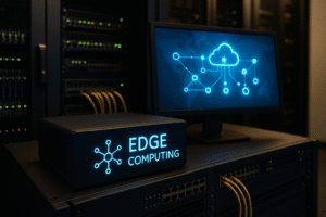 Infraestrutura de edge computing com switches e servidor