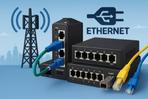 Equipamentos Ethernet conectados a rede 5G privada em ambiente urbano