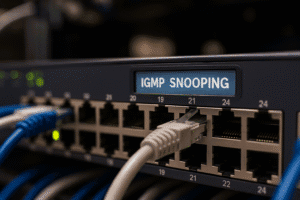Switch com IGMP Snooping ativado e portas Ethernet em operação
